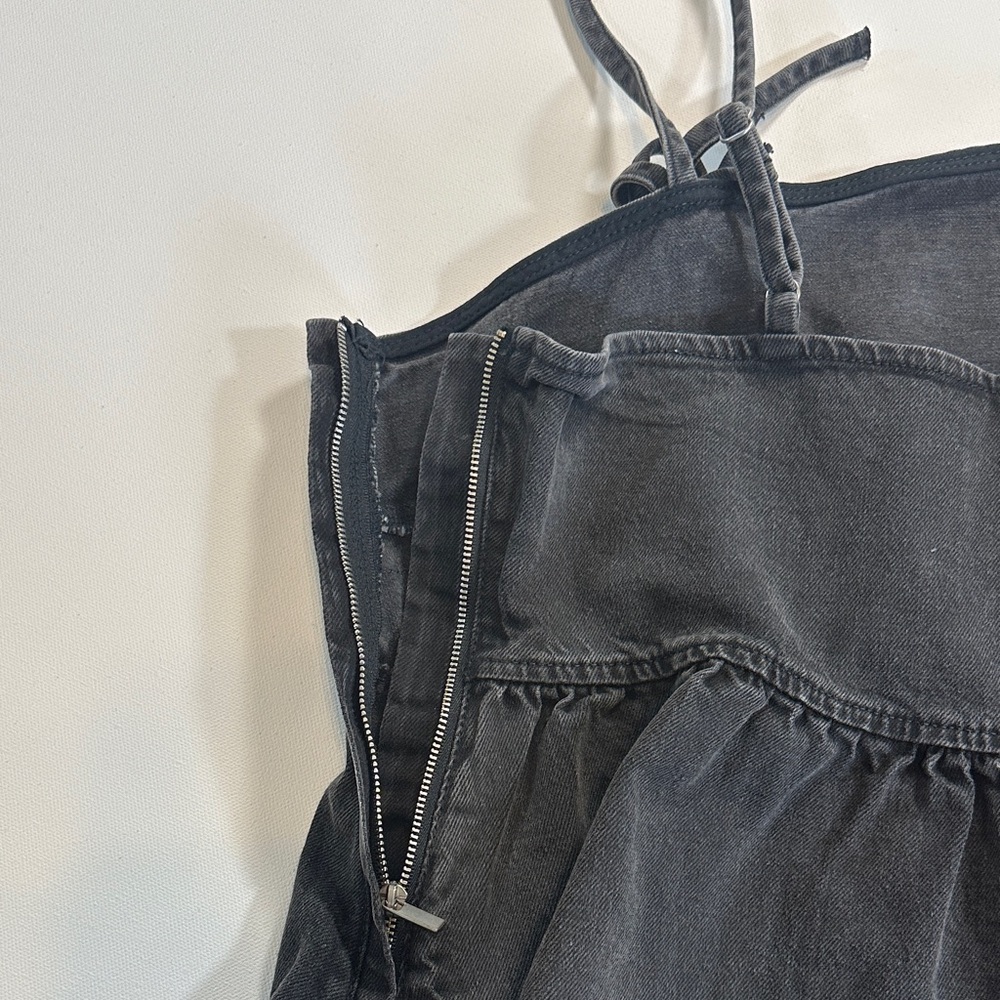 Gray Wash Denim Peplum Tank Top NWT XXL - Picture 8 of 8